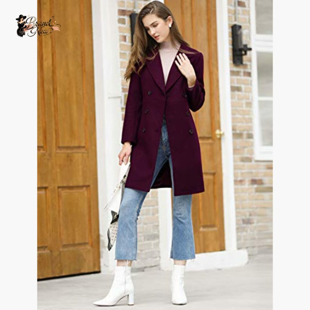 Polyester Double Breasted Trench Coat Notched Lap… - image 5